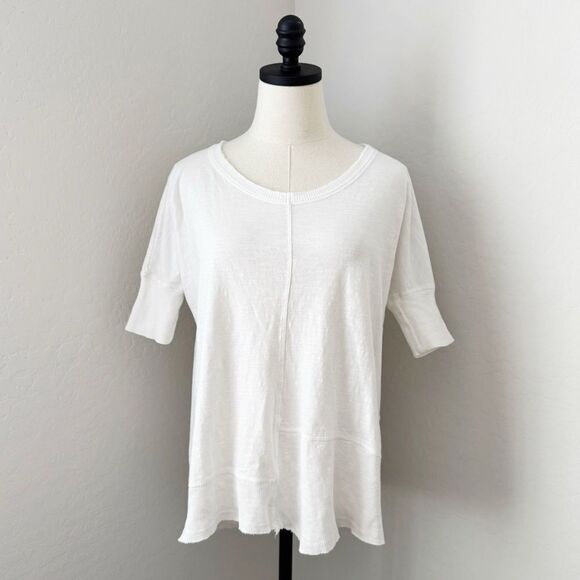 Sundance Ribbed Slub Cotton Short Sleeve Tee White Size XS - Picture 1 of 7